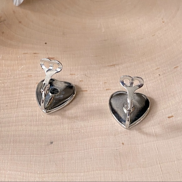 NWT! VTG- Sterling Silver & Abalone Heart Shaped Clip Backs- H-Creations - Picture 6 of 6